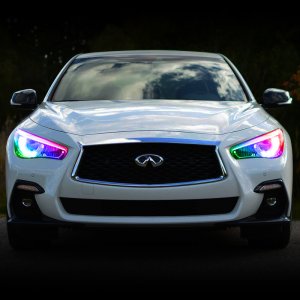 Infiniti Q50 Headlight Halo Upgrade Kit - ORACLE Lighting - ColorSHIFT - RGB+W - `14-`21